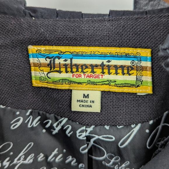 VTG Y2k Libertine for Target Ruffle Trim Cropped Jacket Women’s Medium M Goth - Picture 6 of 7